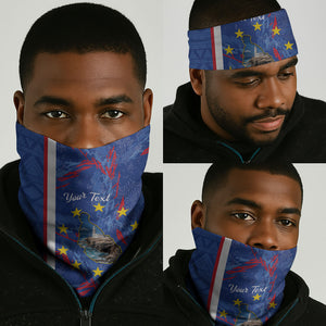Personalized Santiago Cabo Verde Neck Gaiter Map With Farol de Dona Maria Pia