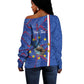Personalized Santiago Cabo Verde Off Shoulder Sweater Map With Farol de Dona Maria Pia