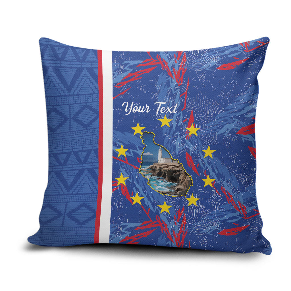 Personalized Santiago Cabo Verde Pillow Cover Map With Farol de Dona Maria Pia