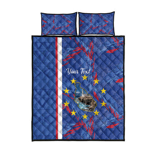 Personalized Santiago Cabo Verde Quilt Bed Set Map With Farol de Dona Maria Pia