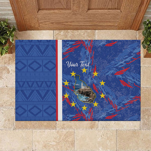 Personalized Santiago Cabo Verde Rubber Doormat Map With Farol de Dona Maria Pia