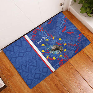 Personalized Santiago Cabo Verde Rubber Doormat Map With Farol de Dona Maria Pia