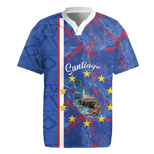 Personalized Santiago Cabo Verde Rugby Jersey Map With Farol de Dona Maria Pia