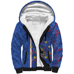 Personalized Santiago Cabo Verde Sherpa Hoodie Map With Farol de Dona Maria Pia