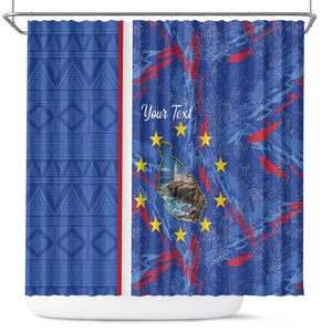 Personalized Santiago Cabo Verde Shower Curtain Map With Farol de Dona Maria Pia