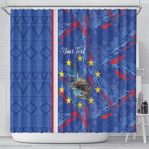 Personalized Santiago Cabo Verde Shower Curtain Map With Farol de Dona Maria Pia