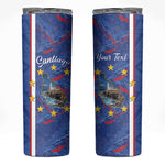 Personalized Santiago Cabo Verde Skinny Tumbler Map With Farol de Dona Maria Pia