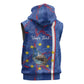 Personalized Santiago Cabo Verde Sleeveless Hoodie Map With Farol de Dona Maria Pia