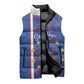 Personalized Santiago Cabo Verde Sleeveless Puffer Jacket Map With Farol de Dona Maria Pia