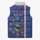 Personalized Santiago Cabo Verde Sleeveless Puffer Jacket Map With Farol de Dona Maria Pia
