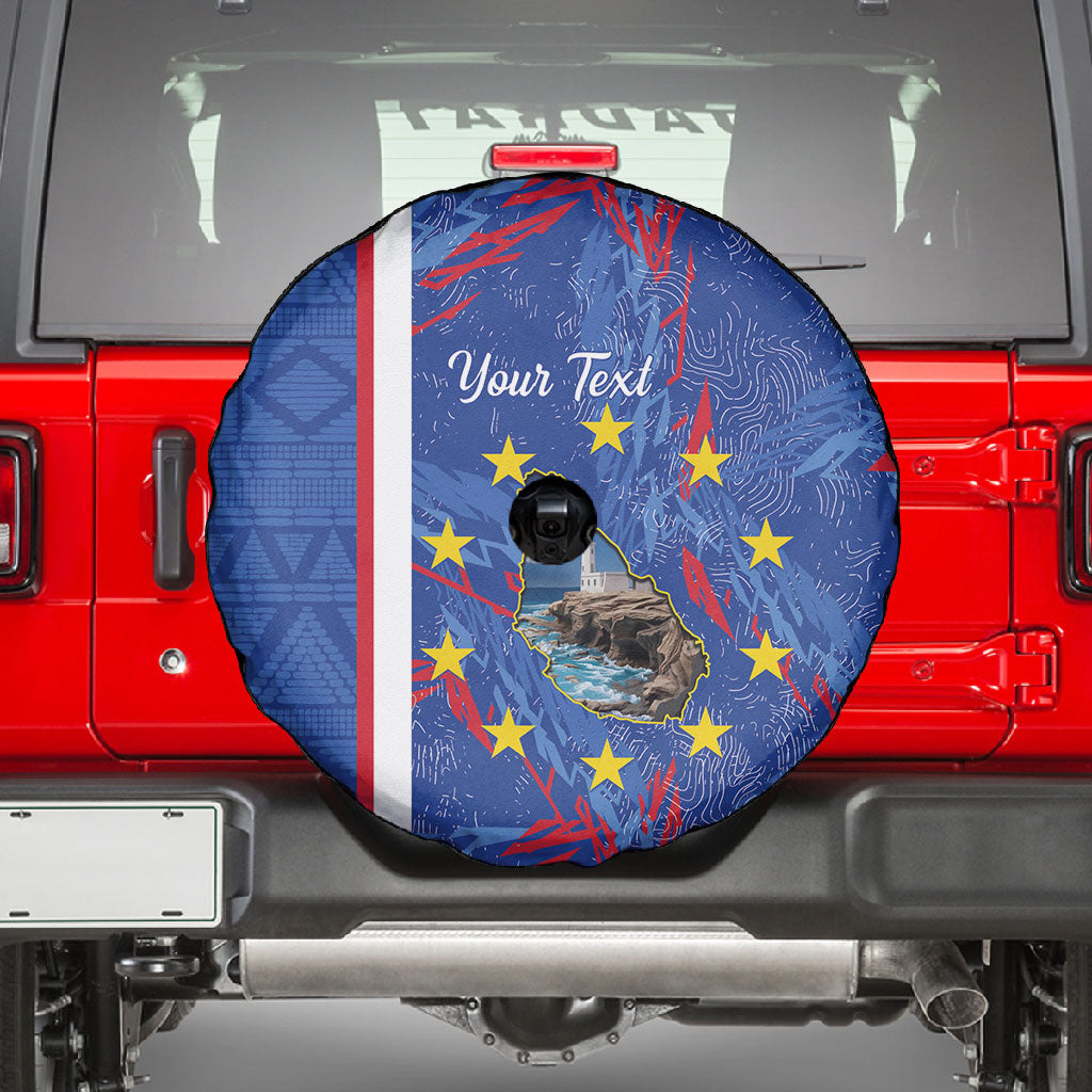 Personalized Santiago Cabo Verde Spare Tire Cover Map With Farol de Dona Maria Pia