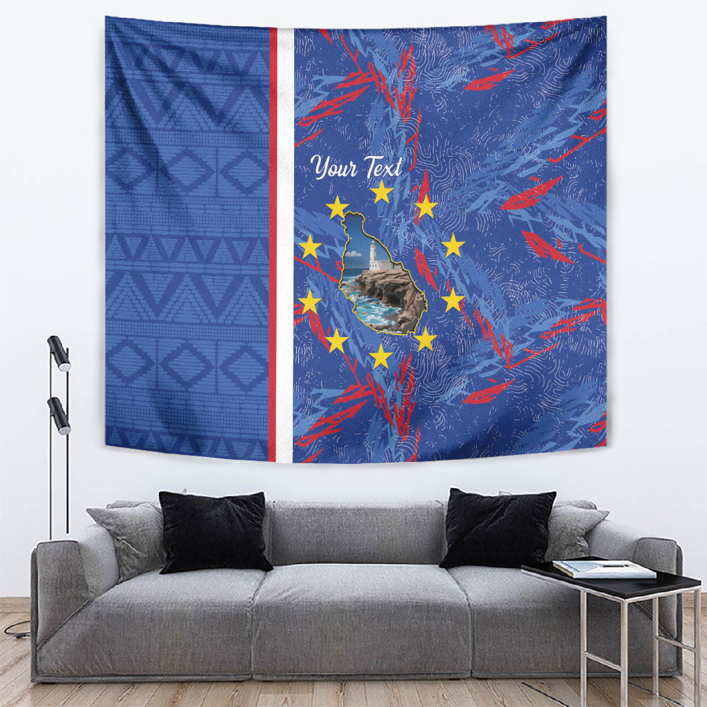Personalized Santiago Cabo Verde Tapestry Map With Farol de Dona Maria Pia