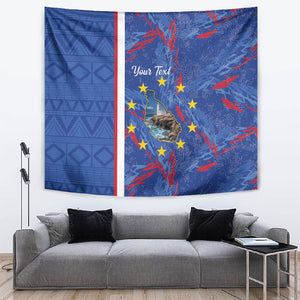 Personalized Santiago Cabo Verde Tapestry Map With Farol de Dona Maria Pia