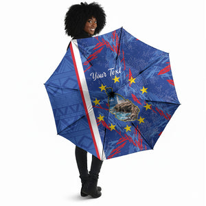 Personalized Santiago Cabo Verde Umbrella Map With Farol de Dona Maria Pia