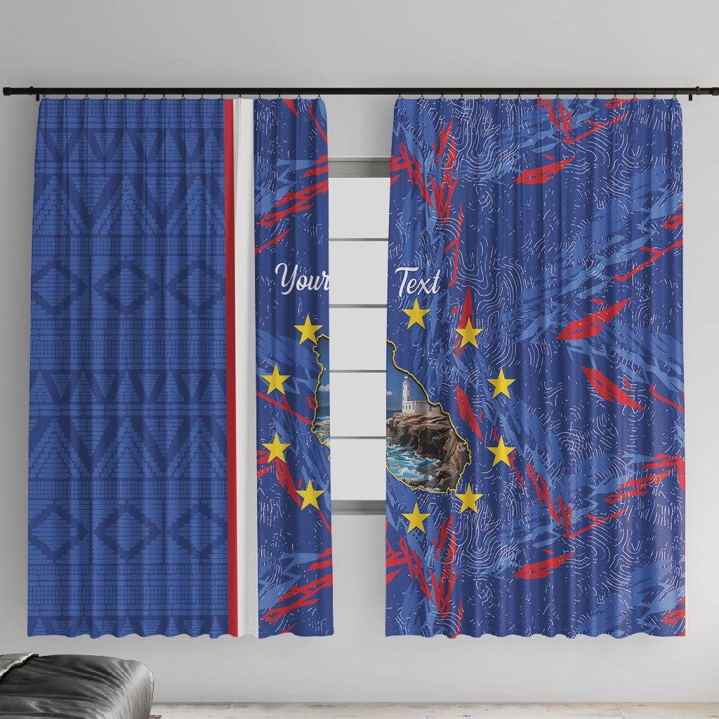 Personalized Santiago Cabo Verde Window Curtain Map With Farol de Dona Maria Pia