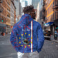Personalized Santiago Cabo Verde Zip Hoodie Map With Farol de Dona Maria Pia