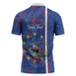 Personalized Santiago Cabo Verde Zipper Polo Shirt Map With Farol de Dona Maria Pia