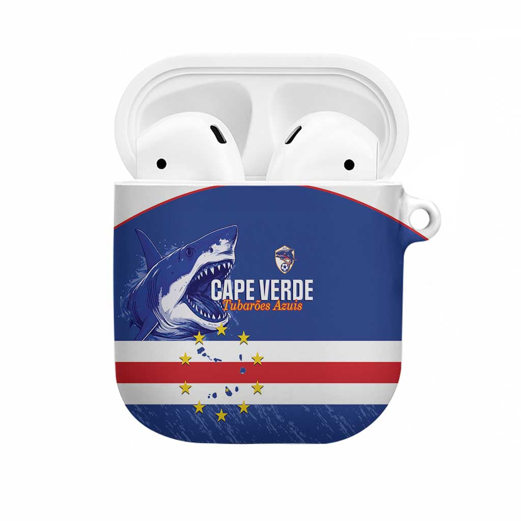 Cape Verde Football AirPods Case Come On Tubaroes Azuis Shark