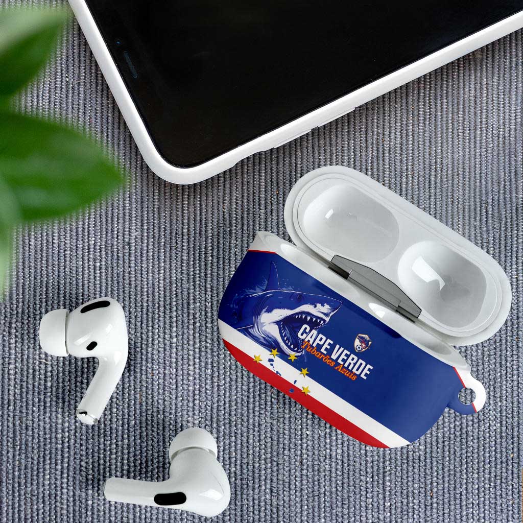 Cape Verde Football AirPods Case Come On Tubaroes Azuis Shark