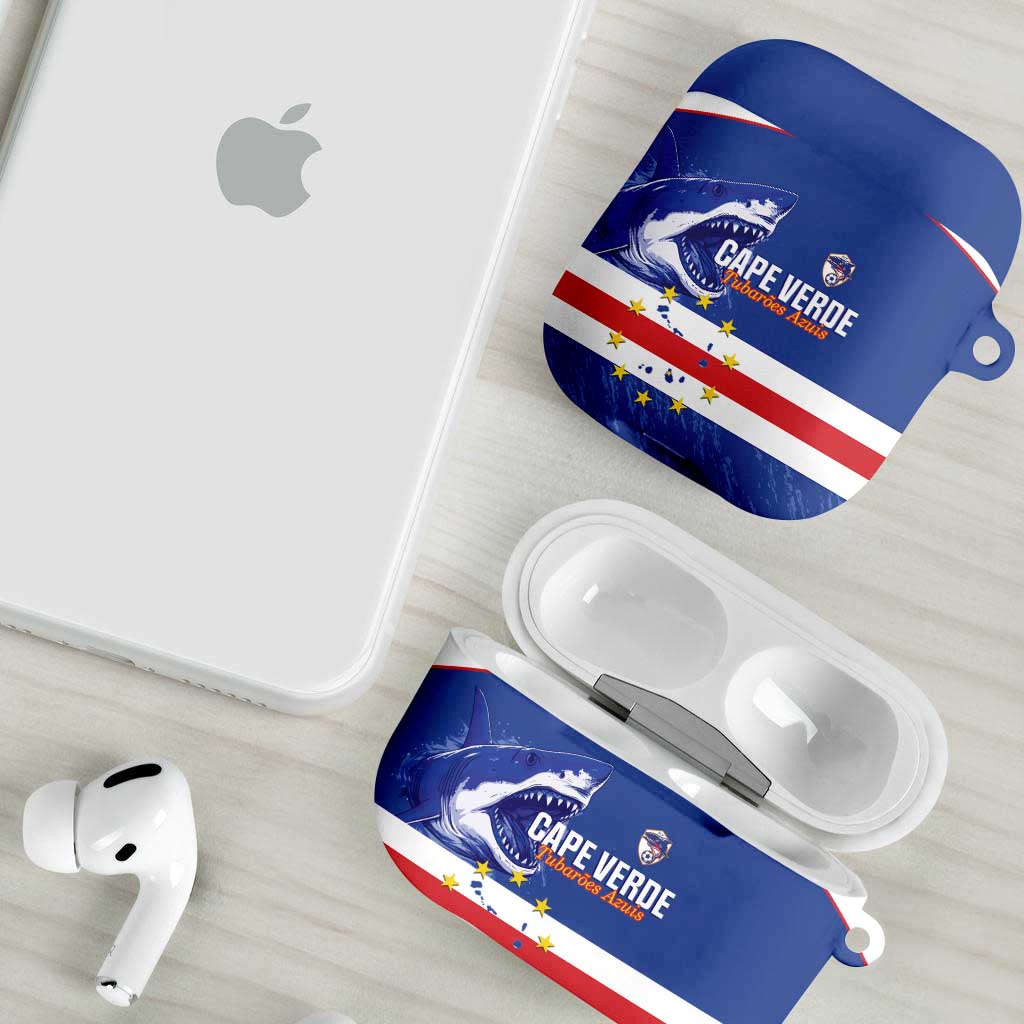 Cape Verde Football AirPods Case Come On Tubaroes Azuis Shark