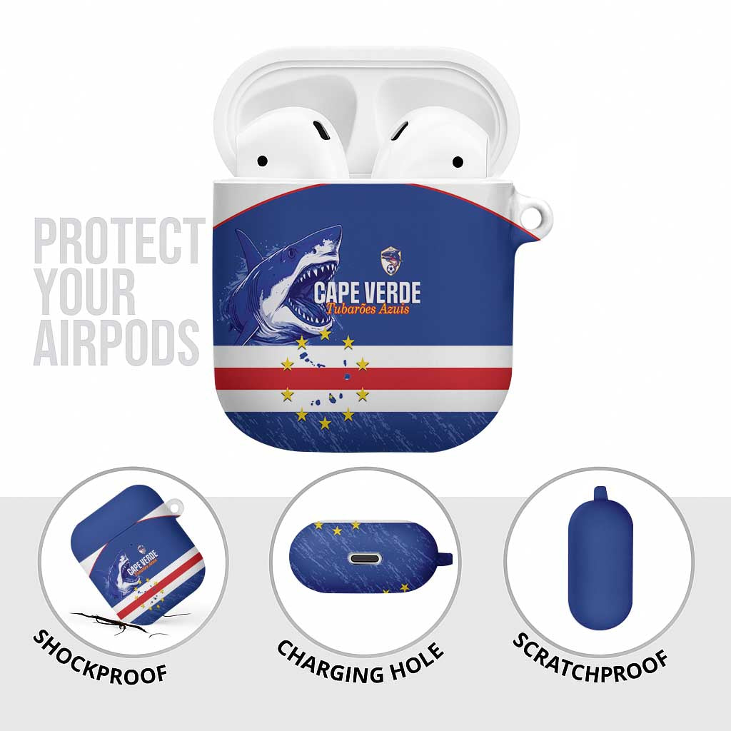 Cape Verde Football AirPods Case Come On Tubaroes Azuis Shark