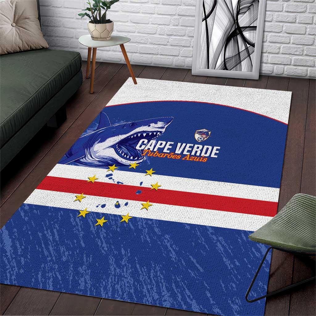 Cape Verde Football Area Rug Come On Tubaroes Azuis Shark - African Pride