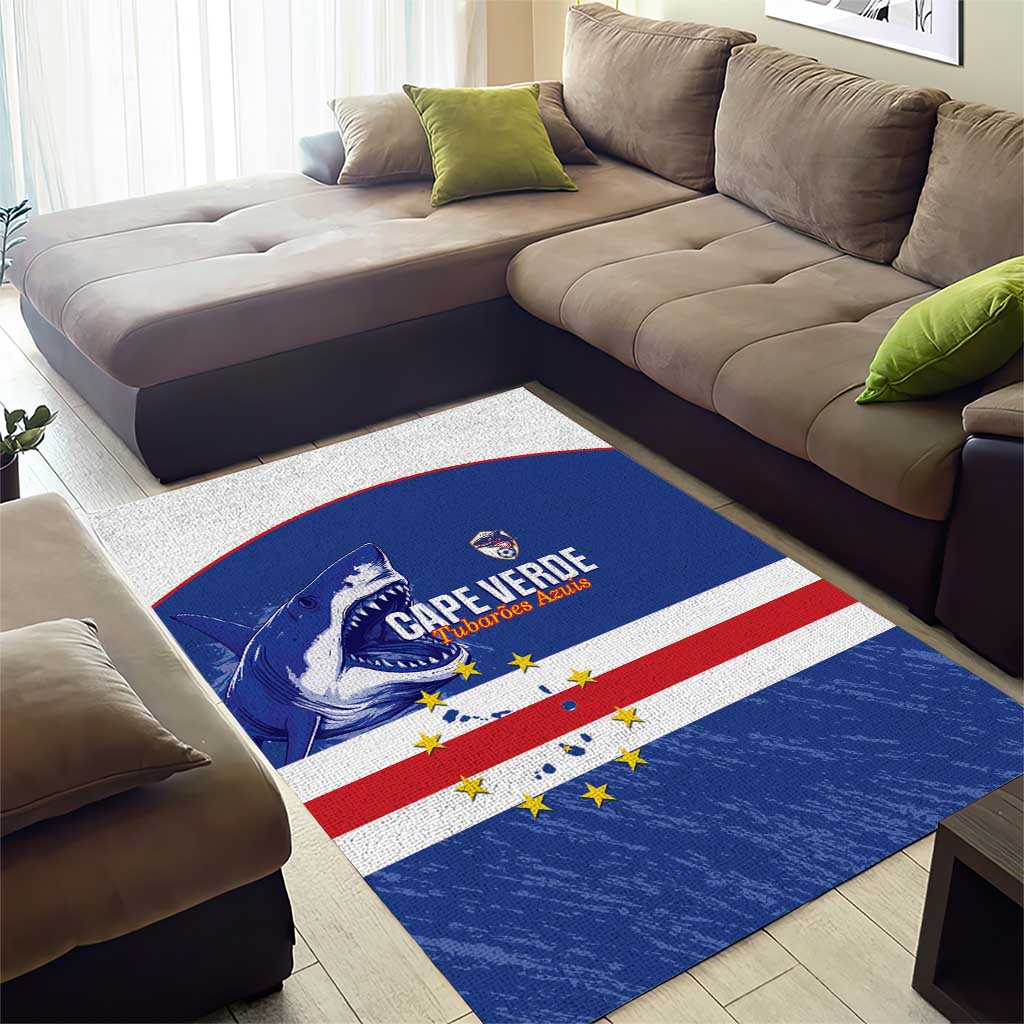 Cape Verde Football Area Rug Come On Tubaroes Azuis Shark - African Pride