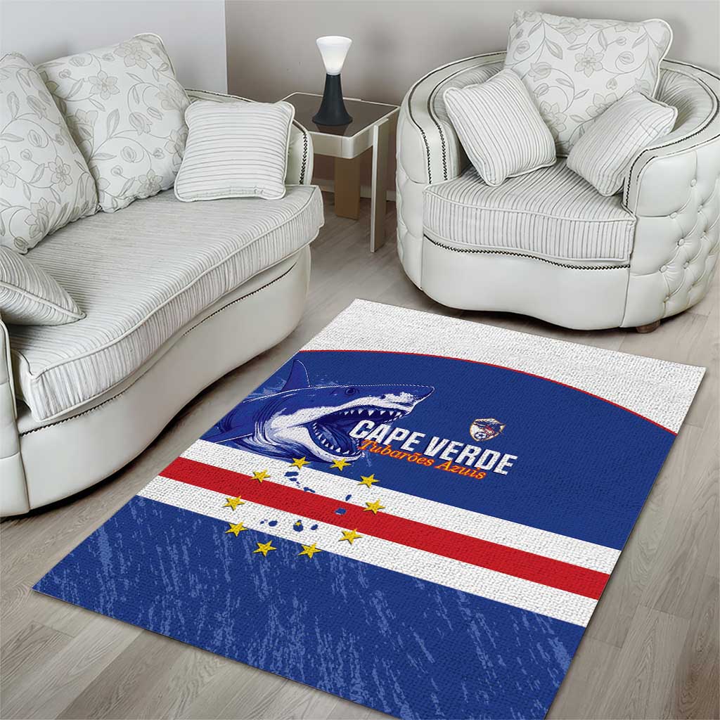 Cape Verde Football Area Rug Come On Tubaroes Azuis Shark - African Pride