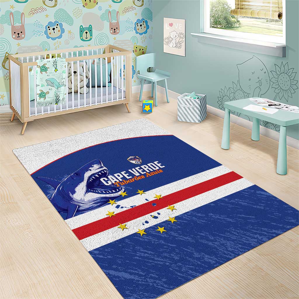 Cape Verde Football Area Rug Come On Tubaroes Azuis Shark - African Pride