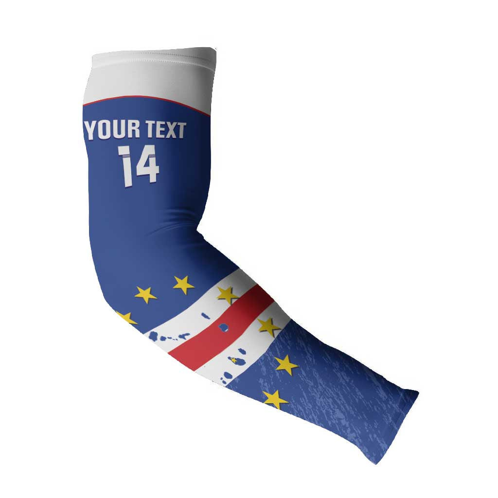 Cape Verde Football Custom Arm Sleeves Come On Tubaroes Azuis Shark