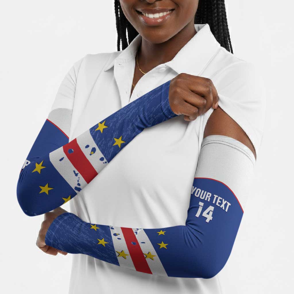 Cape Verde Football Custom Arm Sleeves Come On Tubaroes Azuis Shark