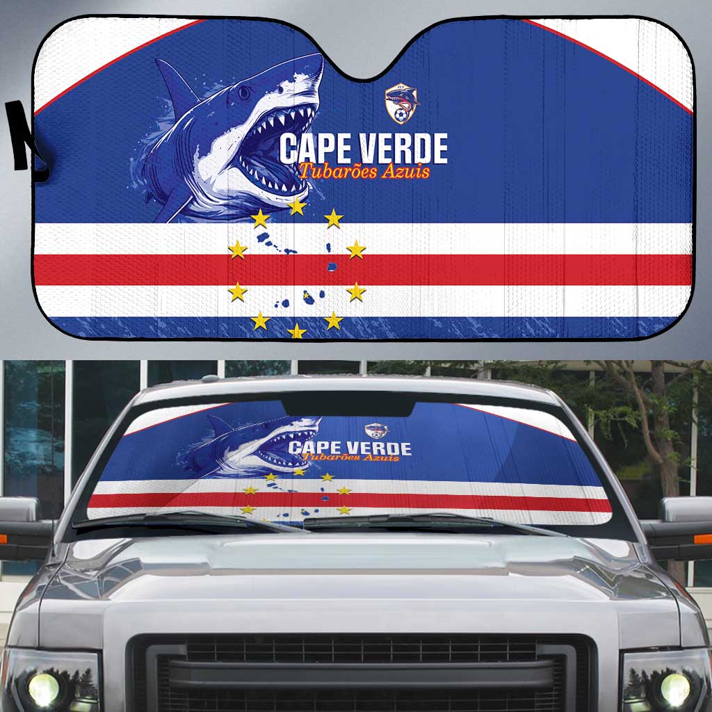Cape Verde Football Auto Sun Shade Come On Tubaroes Azuis Shark