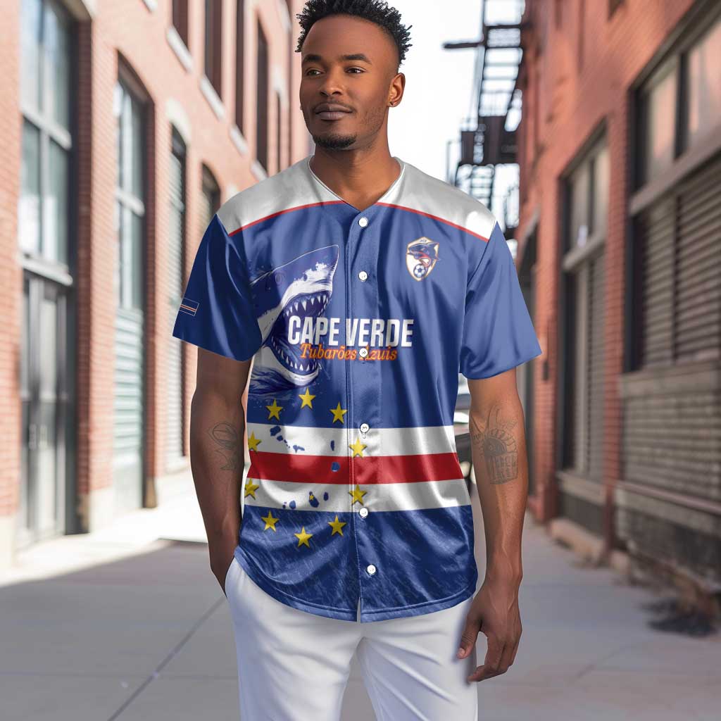Cape Verde Football Custom Baseball Jersey Come On Tubaroes Azuis Shark - African Pride