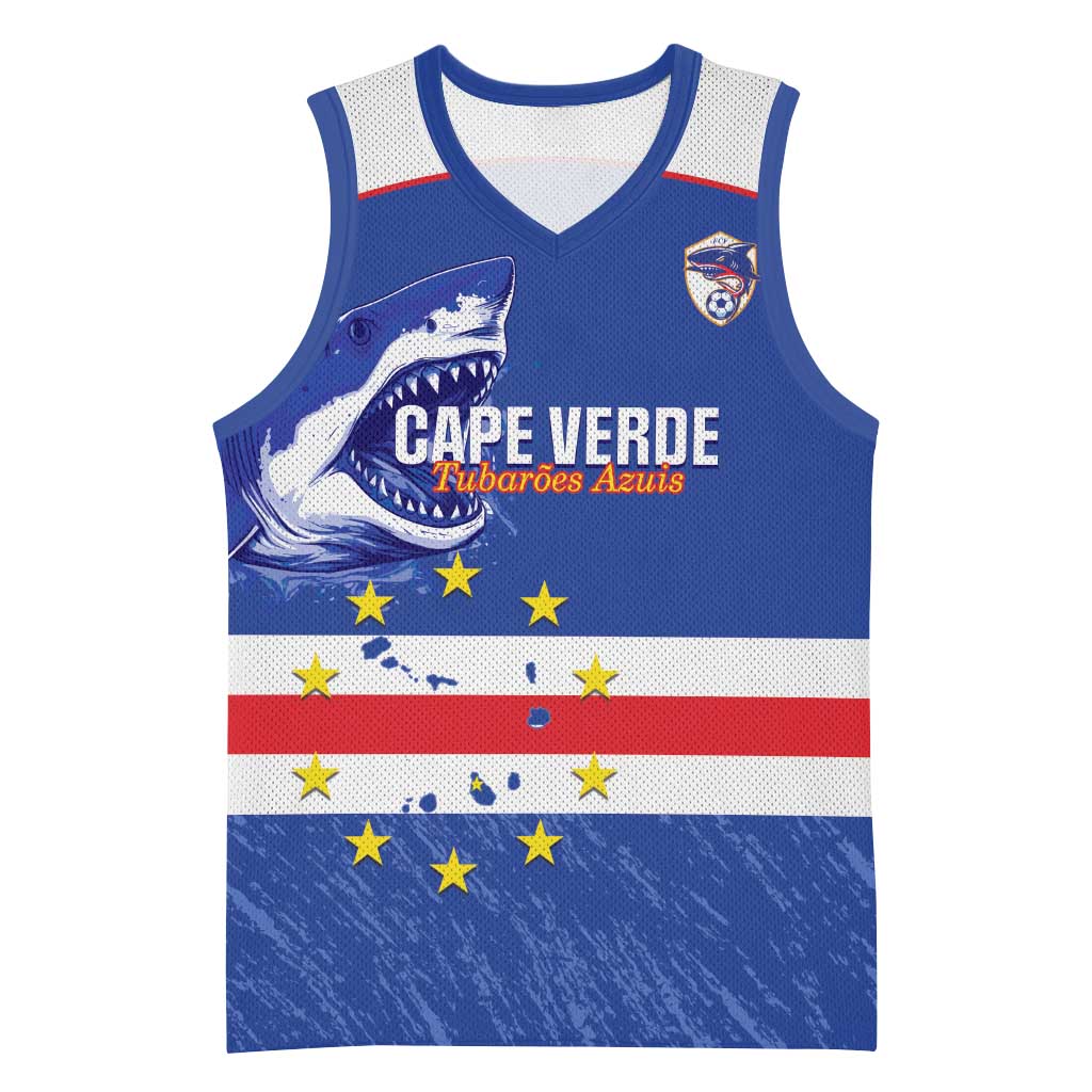 Cape Verde Football Custom Basketball Jersey Come On Tubaroes Azuis Shark - African Pride