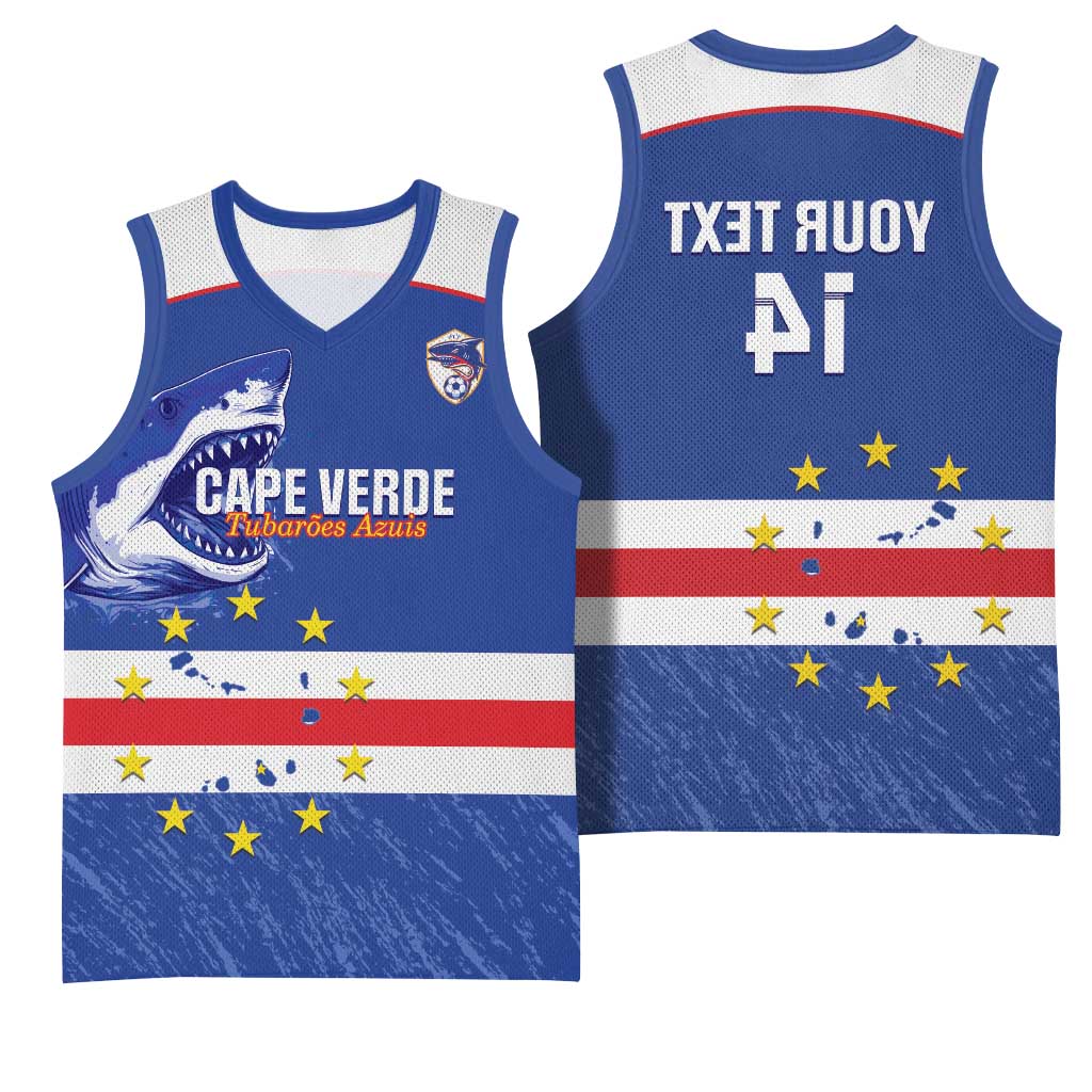 Cape Verde Football Custom Basketball Jersey Come On Tubaroes Azuis Shark - African Pride