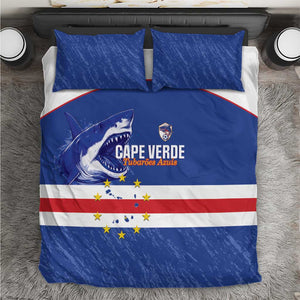 Cape Verde Football Bedding Set Come On Tubaroes Azuis Shark - African Pride