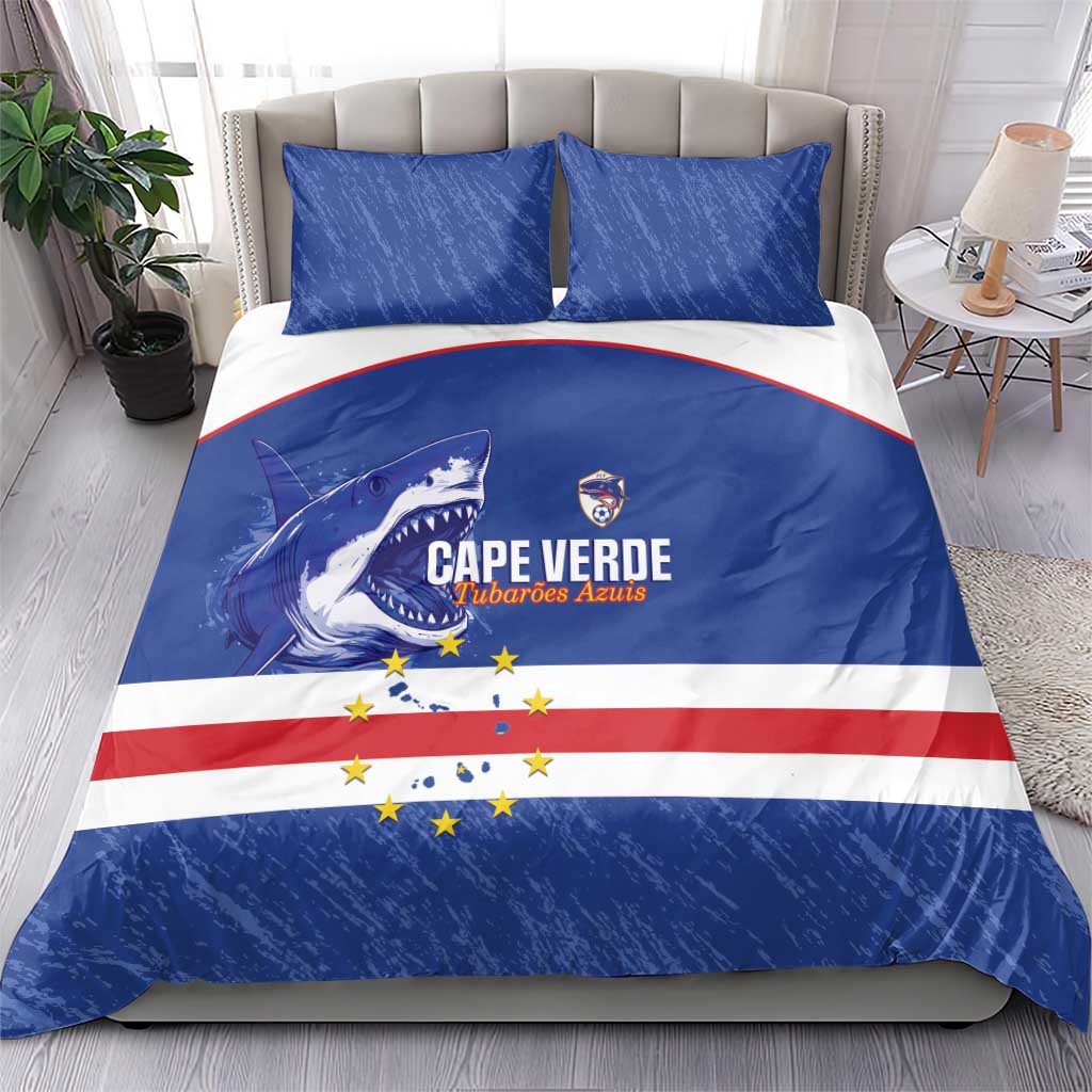Cape Verde Football Bedding Set Come On Tubaroes Azuis Shark - African Pride