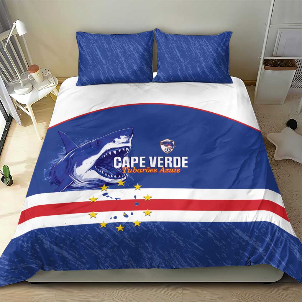 Cape Verde Football Bedding Set Come On Tubaroes Azuis Shark - African Pride