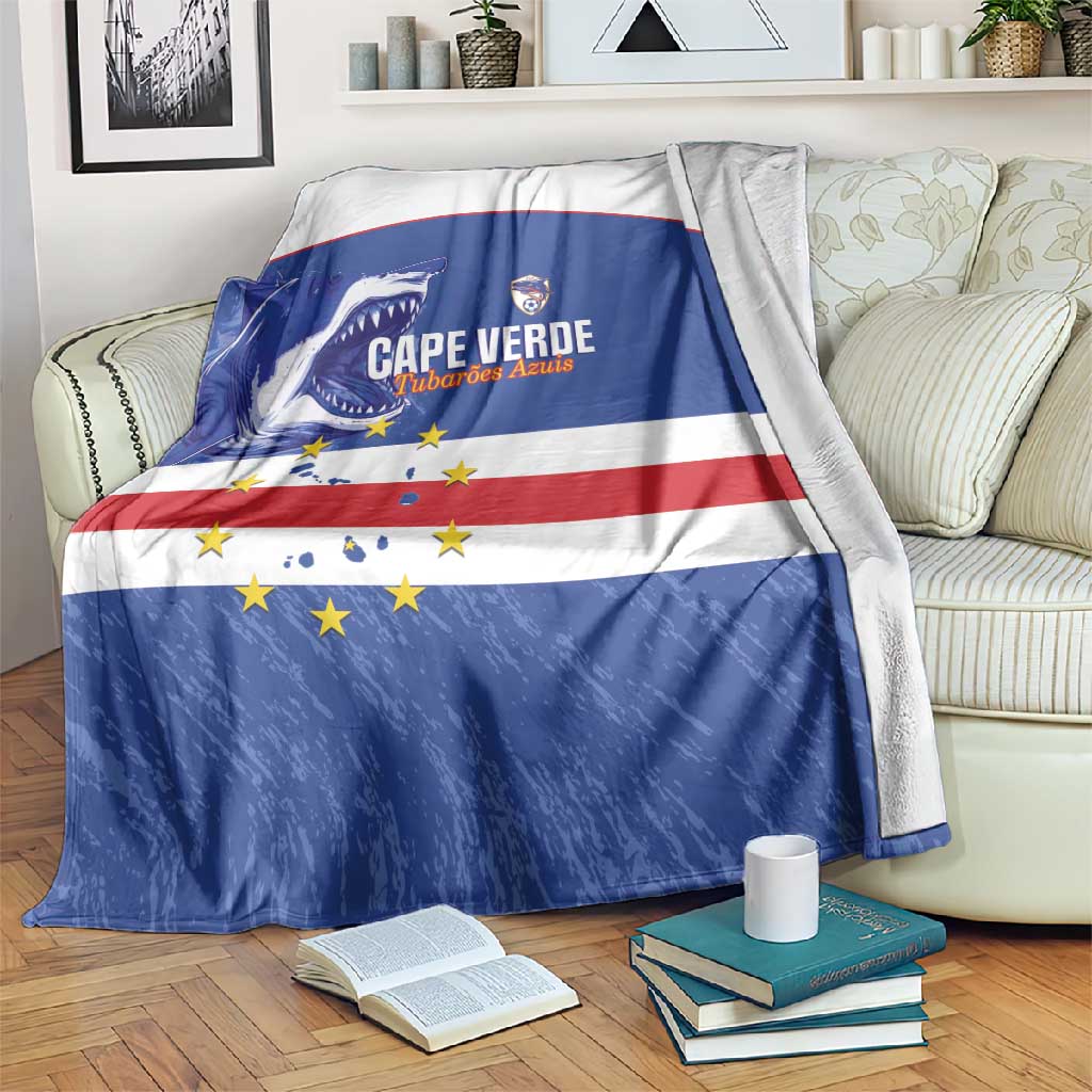 Cape Verde Football Blanket Come On Tubaroes Azuis Shark - African Pride