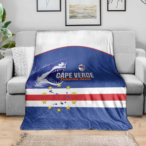 Cape Verde Football Blanket Come On Tubaroes Azuis Shark - African Pride