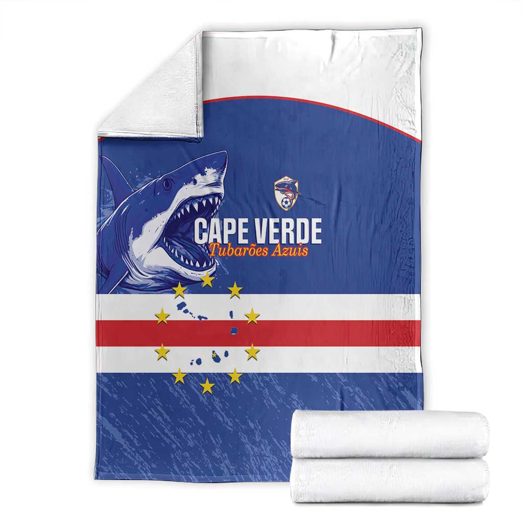 Cape Verde Football Blanket Come On Tubaroes Azuis Shark - African Pride