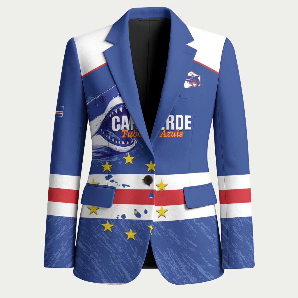 Cape Verde Football Custom Blazer Come On Tubaroes Azuis Shark