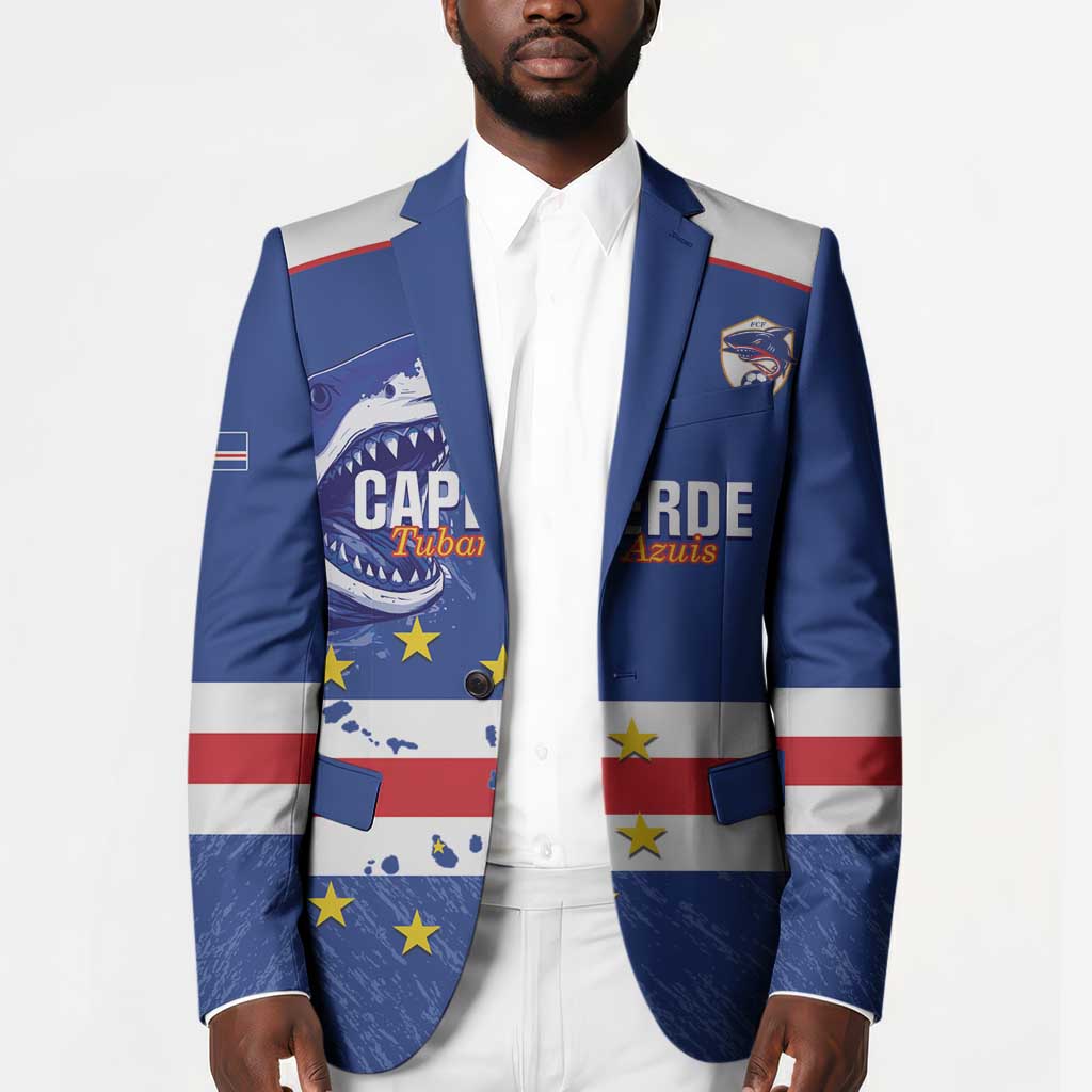Cape Verde Football Custom Blazer Come On Tubaroes Azuis Shark