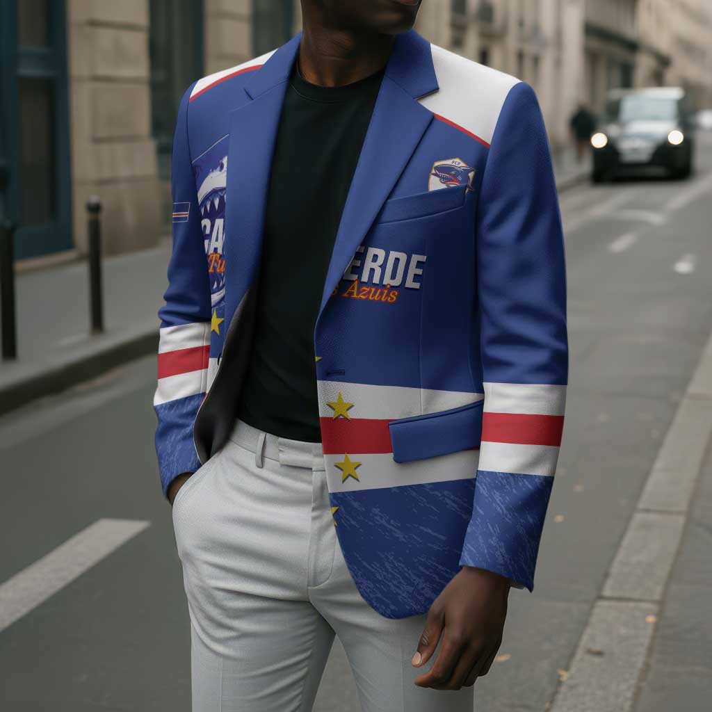Cape Verde Football Custom Blazer Come On Tubaroes Azuis Shark