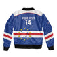 Cape Verde Football Custom Bomber Jacket Come On Tubaroes Azuis Shark - African Pride