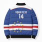 Cape Verde Football Custom Bomber Puffer Jacket Come On Tubaroes Azuis Shark
