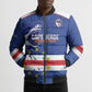 Cape Verde Football Custom Bomber Puffer Jacket Come On Tubaroes Azuis Shark