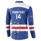 Cape Verde Football Custom Button Sweatshirt Come On Tubaroes Azuis Shark