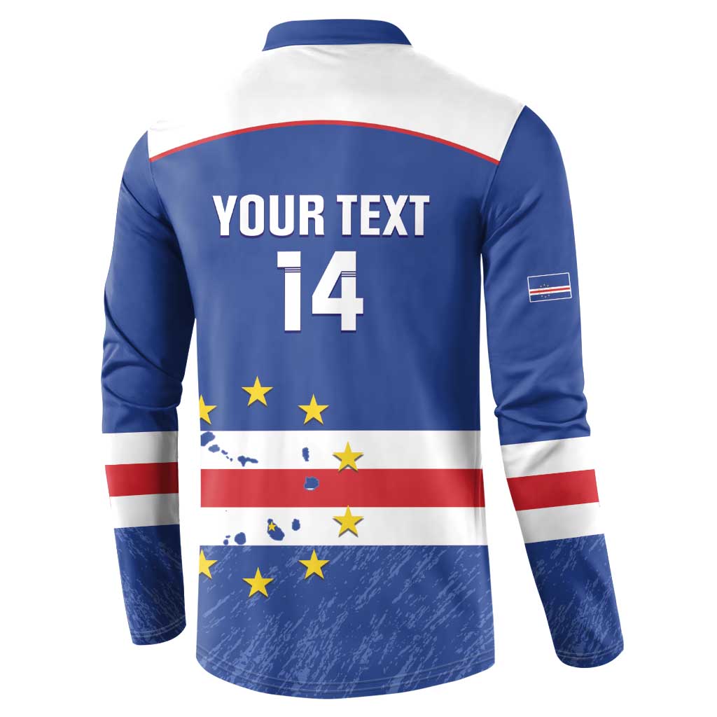 Cape Verde Football Custom Button Sweatshirt Come On Tubaroes Azuis Shark
