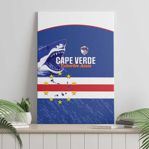 Cape Verde Football Canvas Wall Art Come On Tubaroes Azuis Shark - African Pride